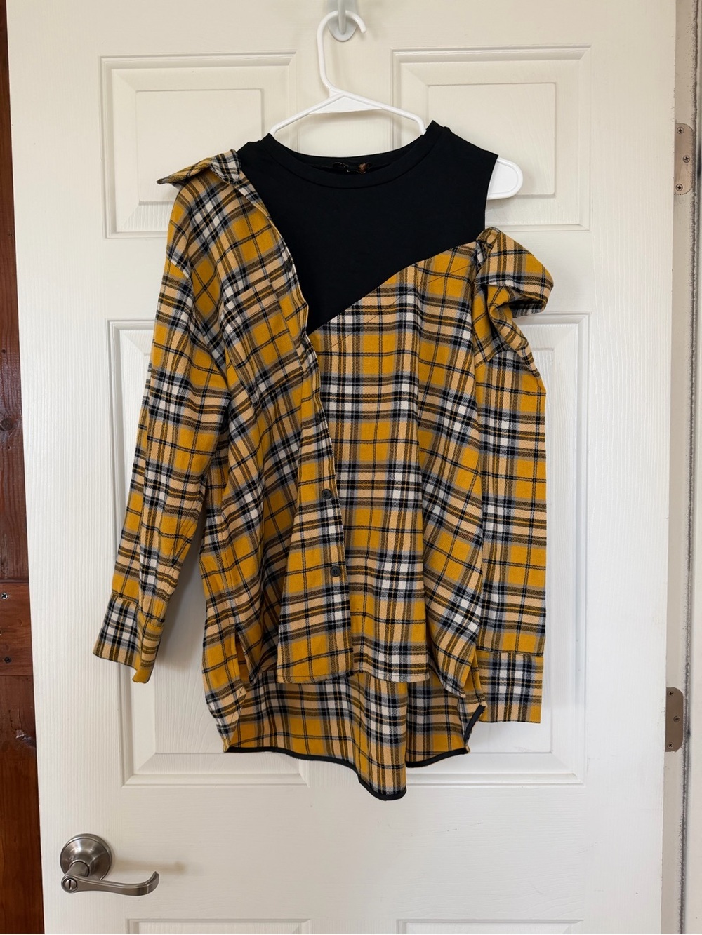 Maje Loris Trompe L'oeil Check Shirt - size 2